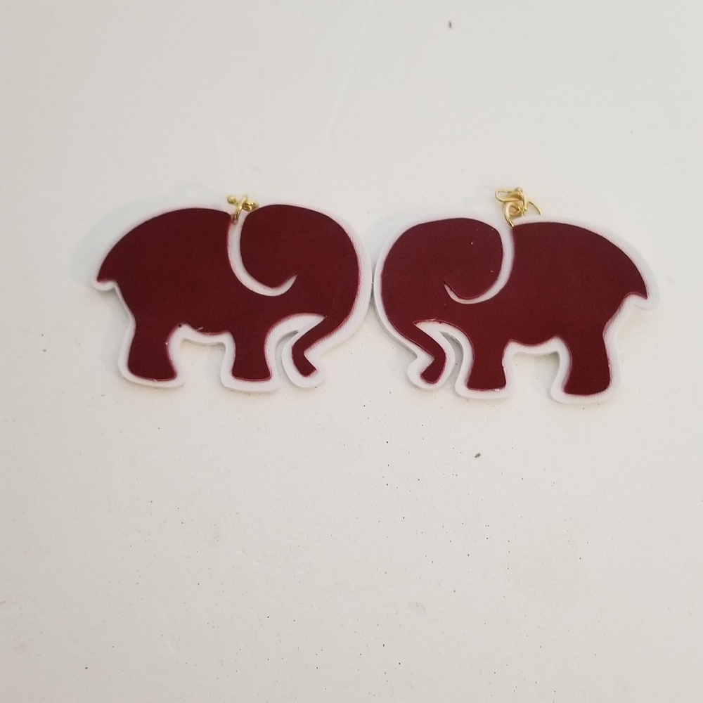 🔥 BUNDLE DEAL: 3 for $25 OR 5 for $50 Crimson Elephant Faux Leather Earrings